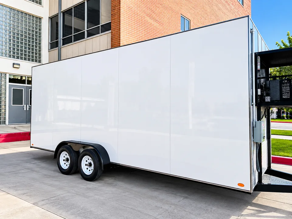 Cooling equipment inside a 20-foot refrigerated trailer